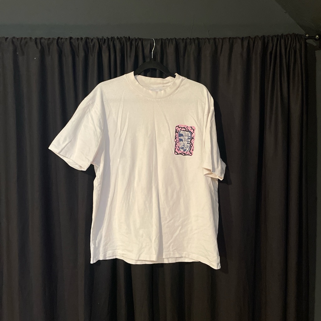 Topman White Graphic Pocket Tee With Pink/Blue Art